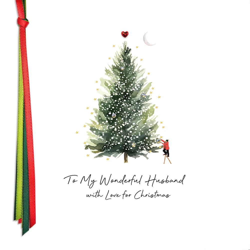 Christmas card To My Wonderful Husband With Love For Christmas, by vFive Dollar Shake RRX27