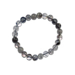 Tourmalated Quartz Gemstone 8mm Beaded Bracelet