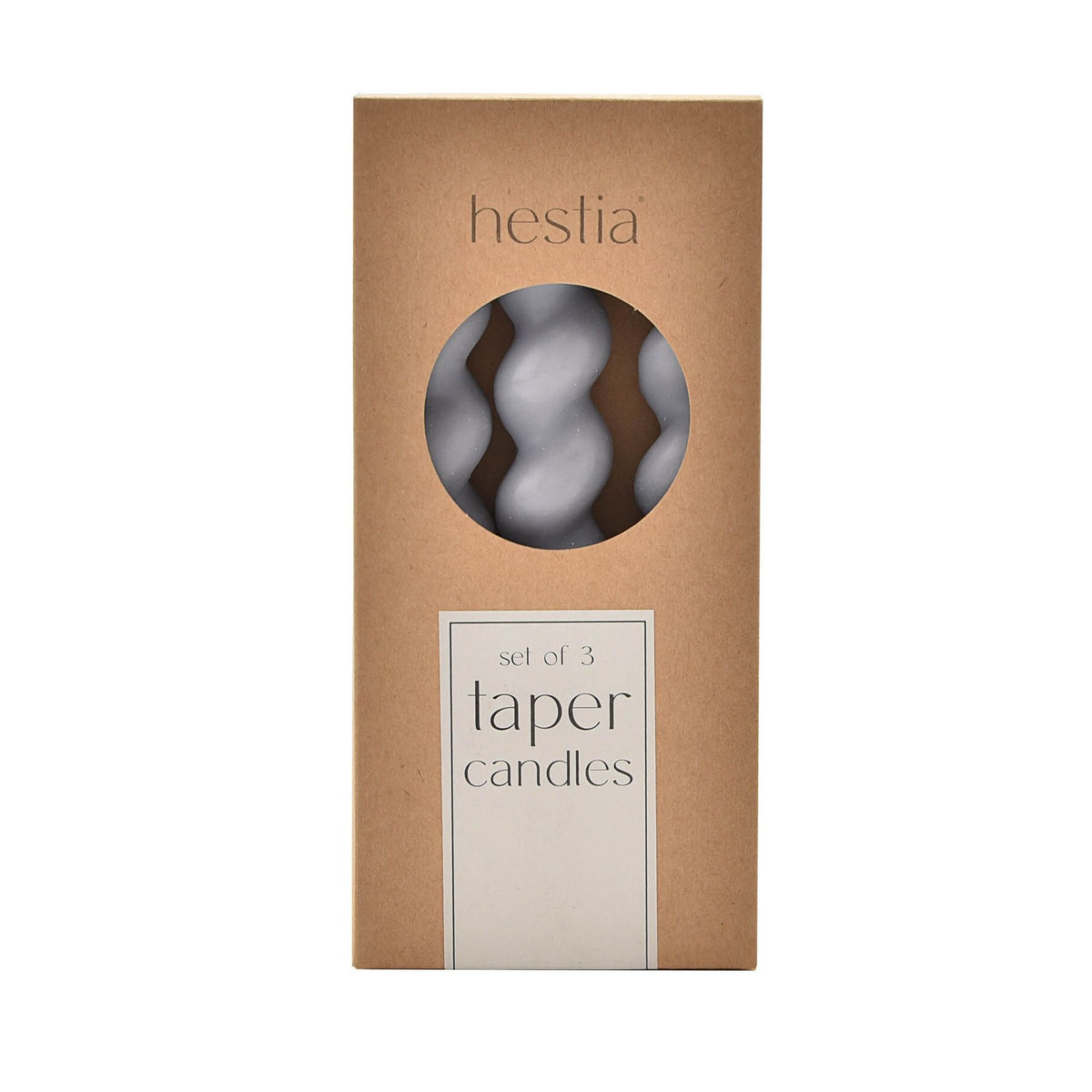 Set of 3 Twisted Taper Candles | Dove Grey