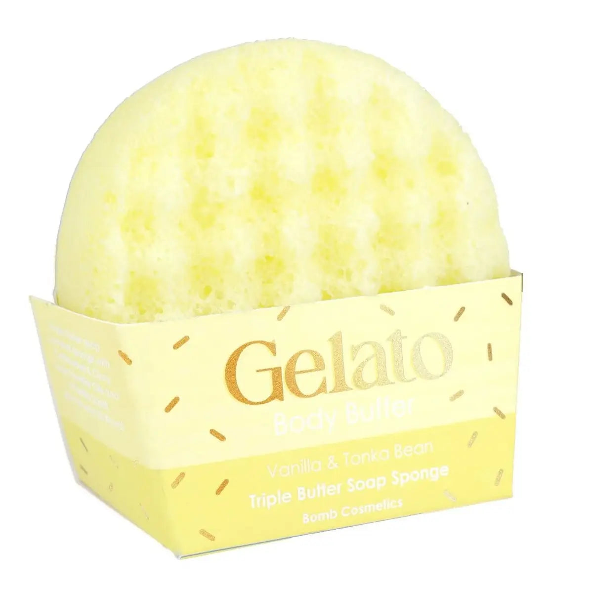 Vanilla & Tonka Gelato Body Buffer Sponge by Bomb Cosmetics Southend