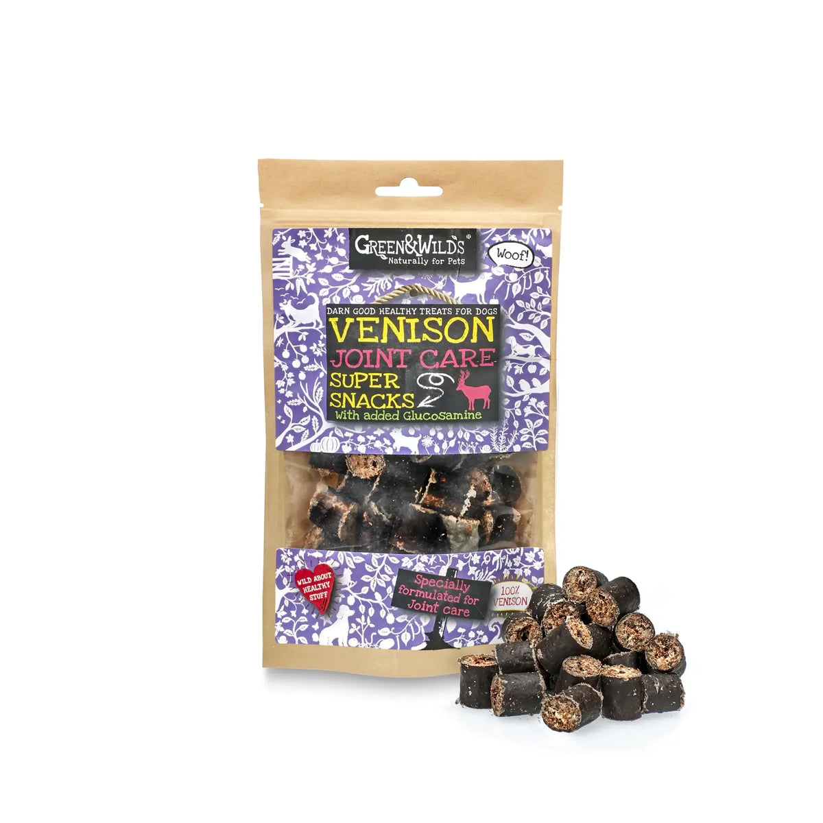 Package Green & Wilds Venison Joint Care Super Snack treat for dogs in Southend