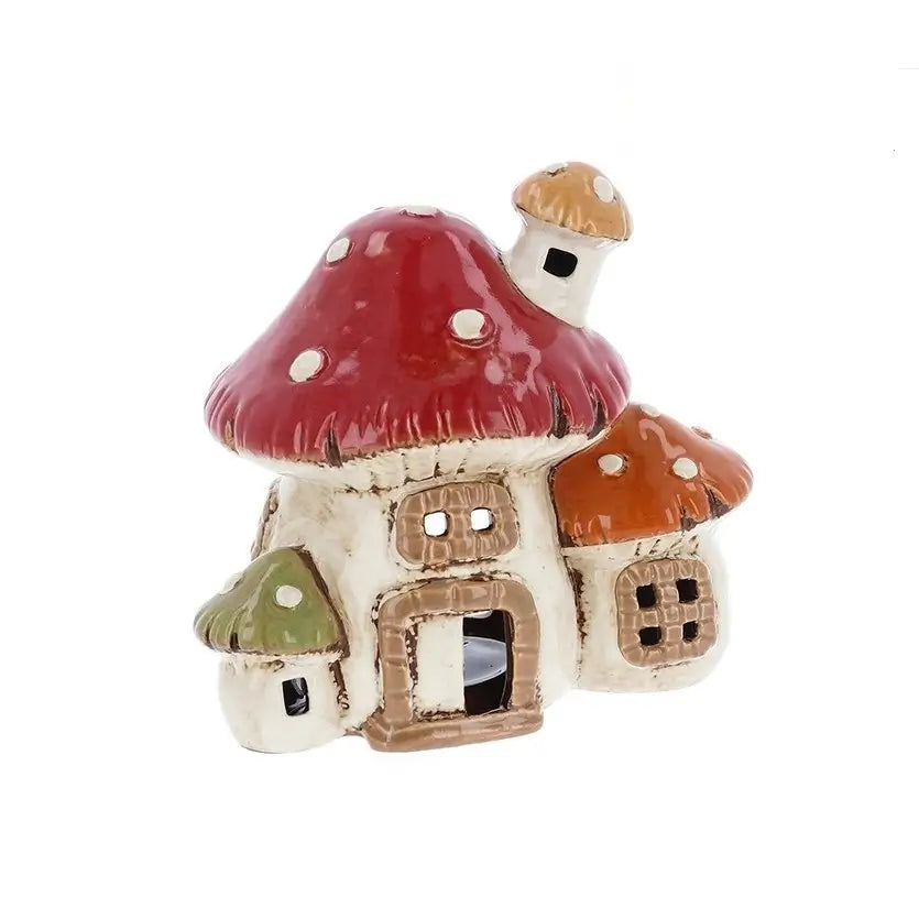 Village Pottery 3 Mushroom Tealight House