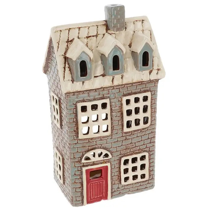 Village Pottery Dormer Window House Tealight