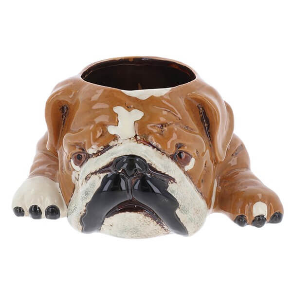 Village Pottery Top Dog Bulldog Planter
