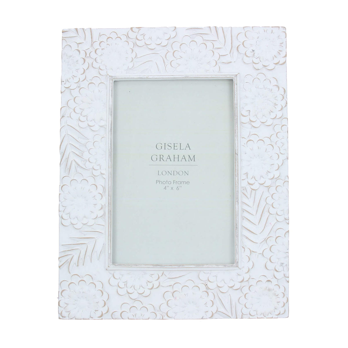 White Floral Picture Frame 4x6 size