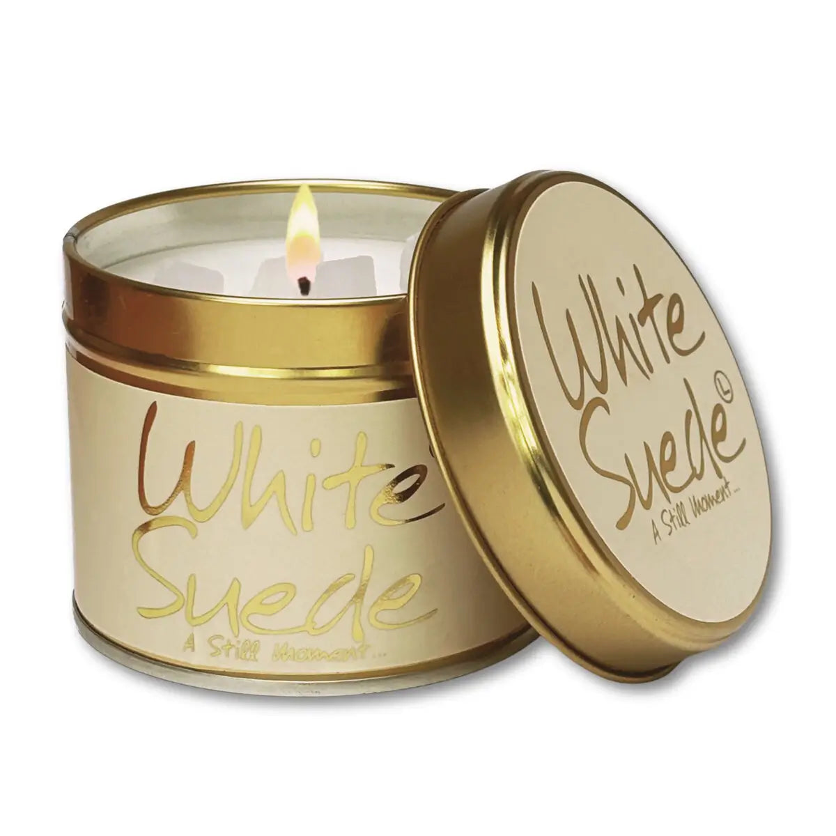 Lily-Flame Candle Tin | White Suede