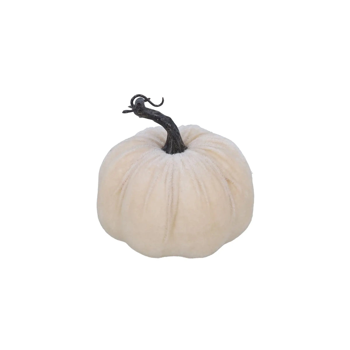 White Velvet Pumpkin Ornament Small