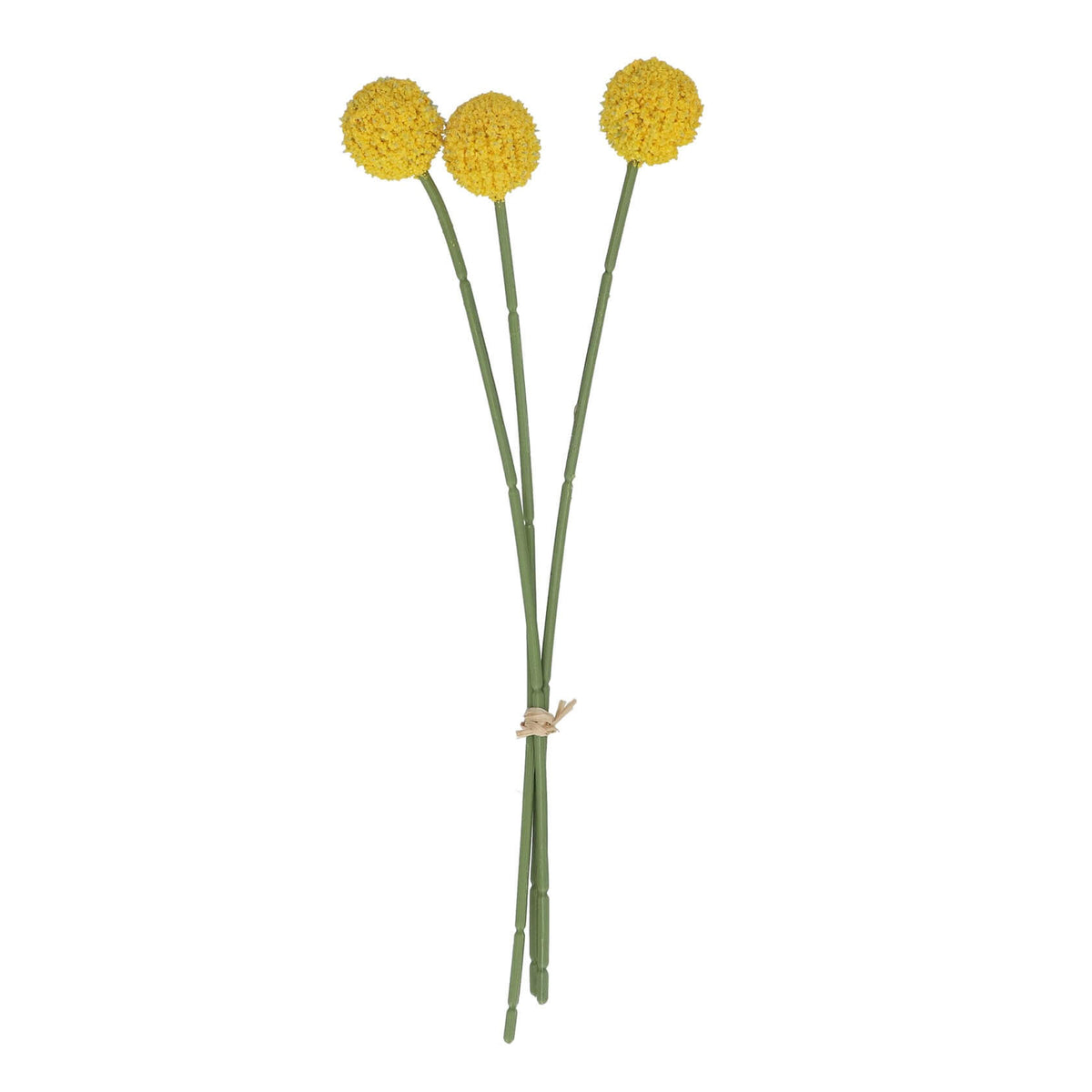 Bunch of 3 Yellow Billy Bob Faux Flower Stem Picks by Gisela Graham