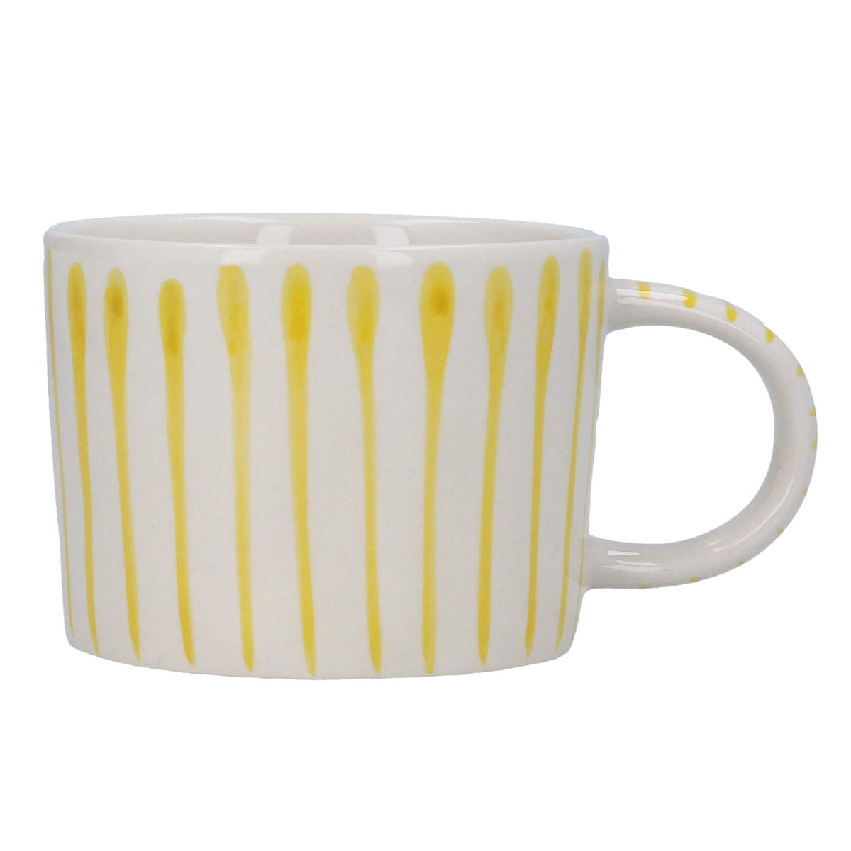 Yellow Stripes Stoneware Mug by Gisela Graham