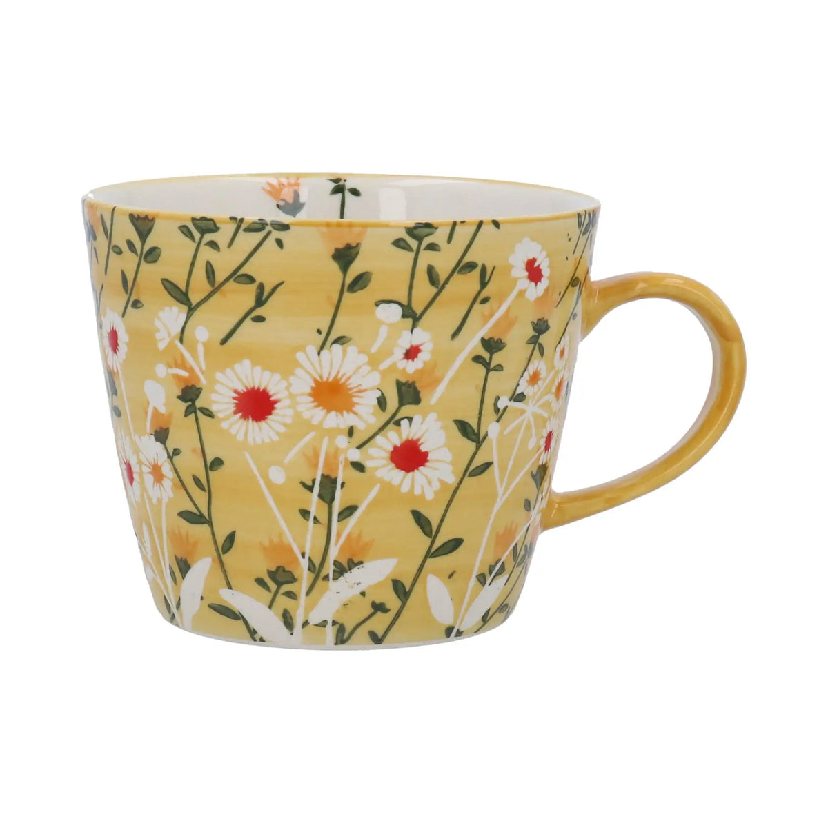 Yellow Wild Daisy Stoneware Mug by Gisela Graham in Southend