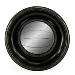 Antiqued Black Deep Framed Convex Mirror 19cm