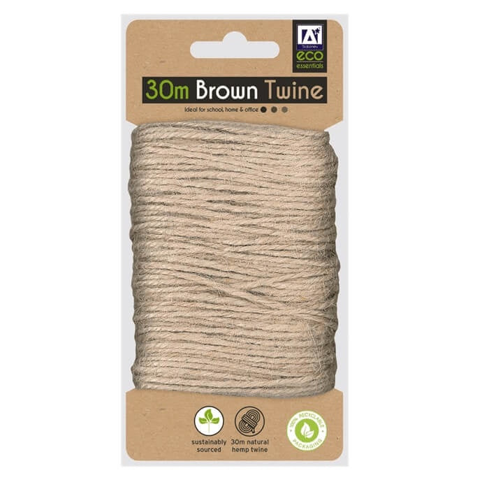 Eco Brown Twine on Card- 30m