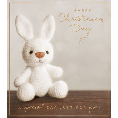 Toy Bunny Christening Day Card HD799B