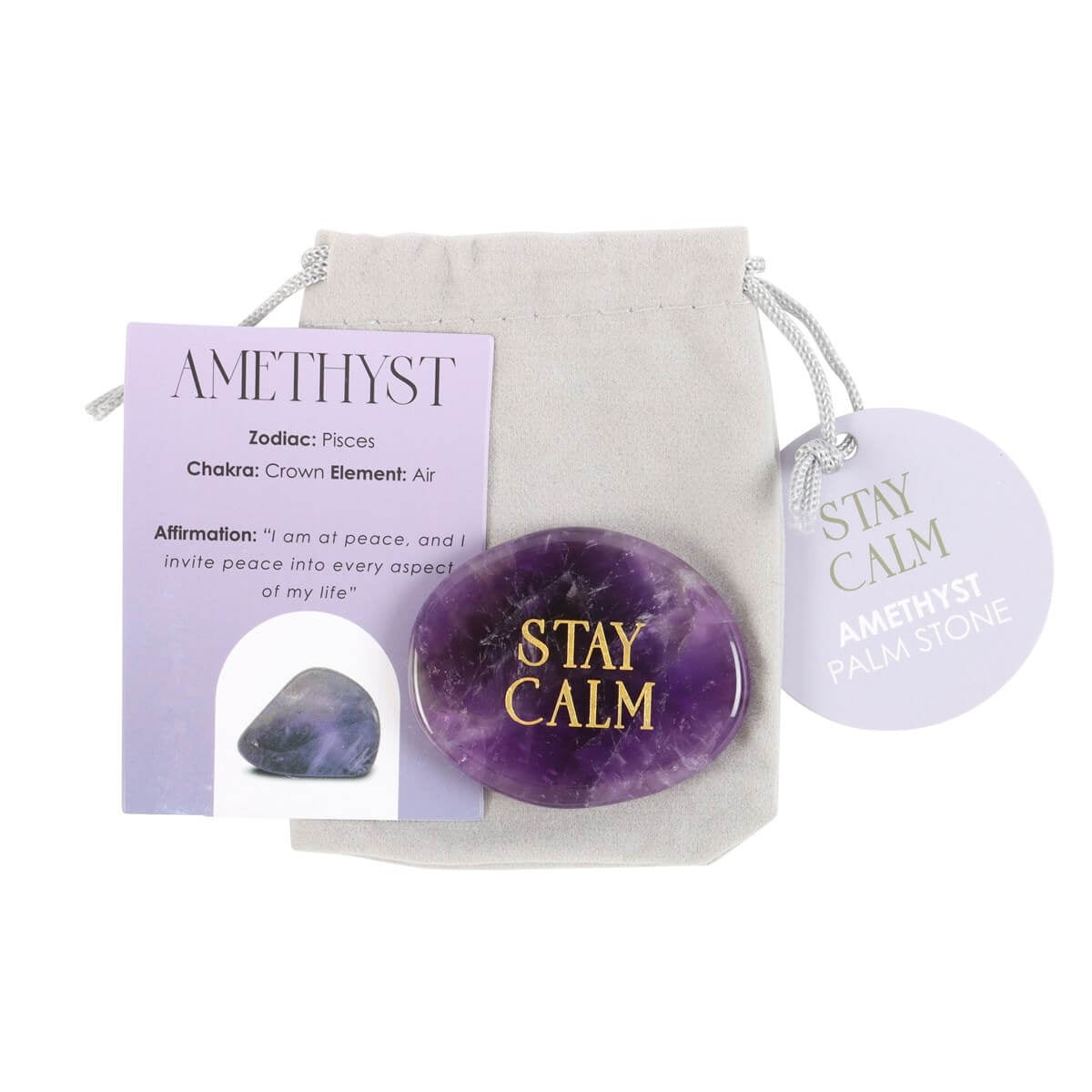 Crystal Palm Stone | Stay Calm Amethyst