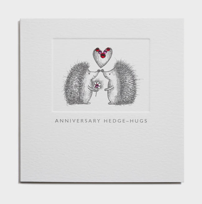 Hedge-Hugs Anniversary Card- Hedgehogs and Heart
