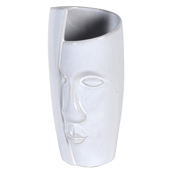 Asymmetrical Glazed Face Vase