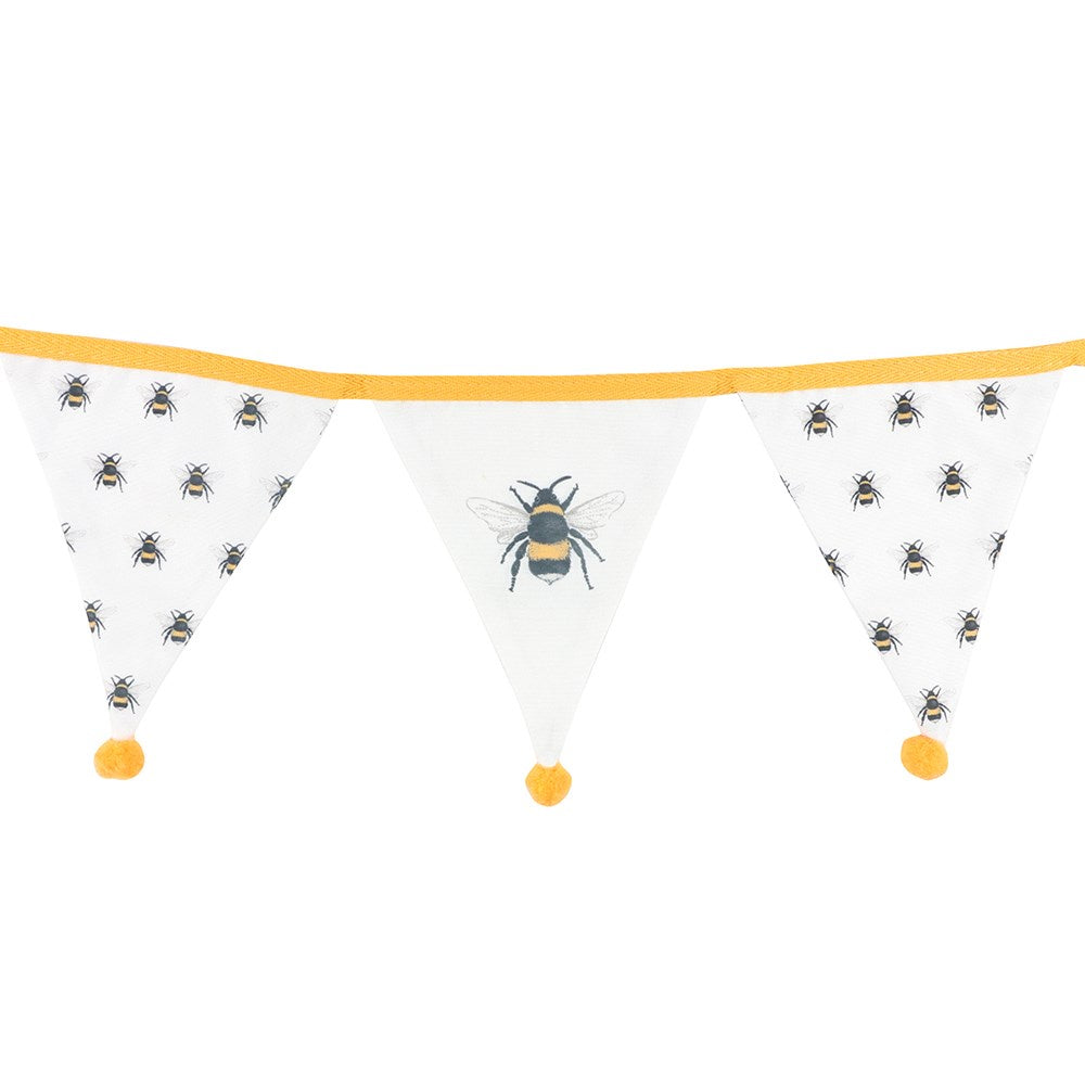 Bee Print White & YellowBunting. L160cm