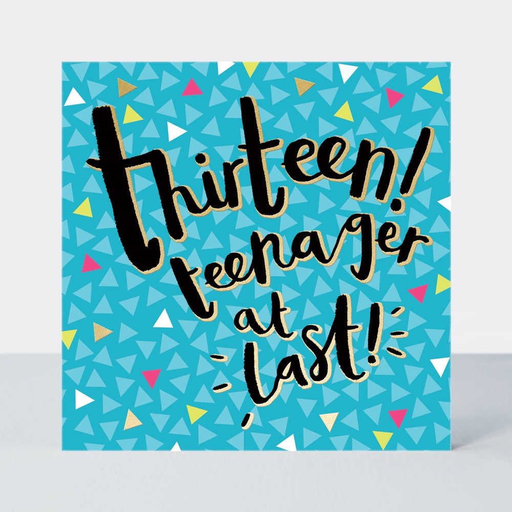 Thirteen Birthday Card in Blue | Rachel Ellen