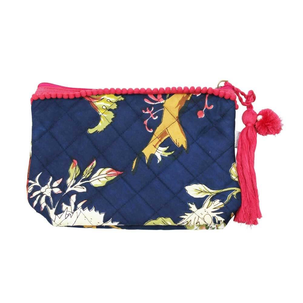 Blue Carnation Lined Wash Bag