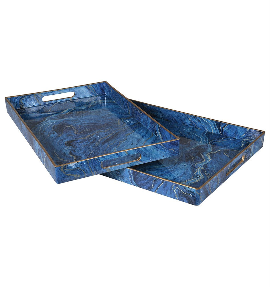 Blue Marble Effect Tray