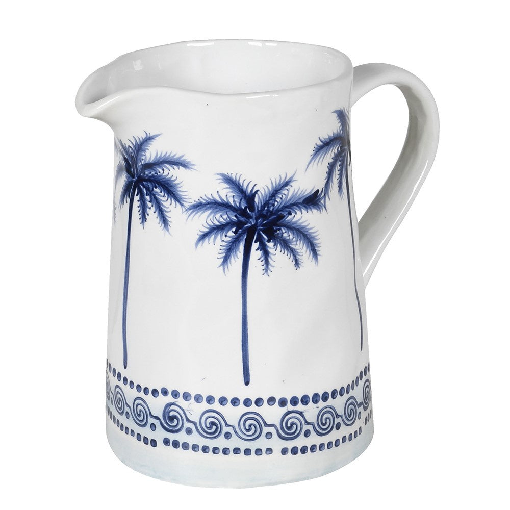 White andBlue Palm Tree Jug