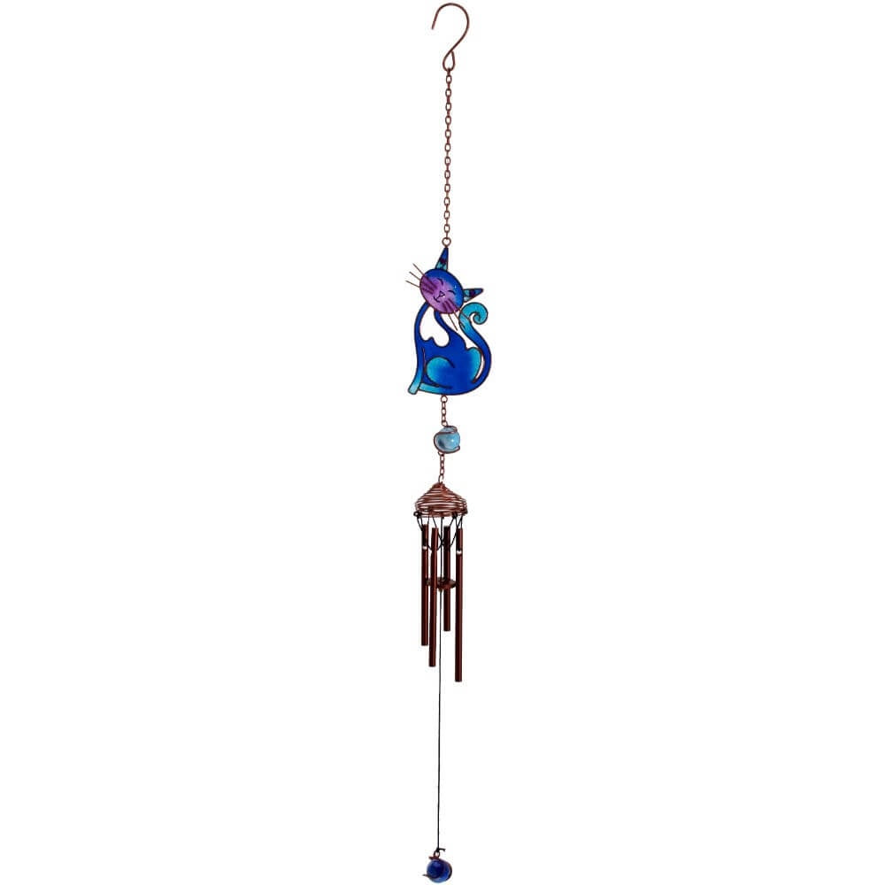 Blue Slinky Cat Wind Chime