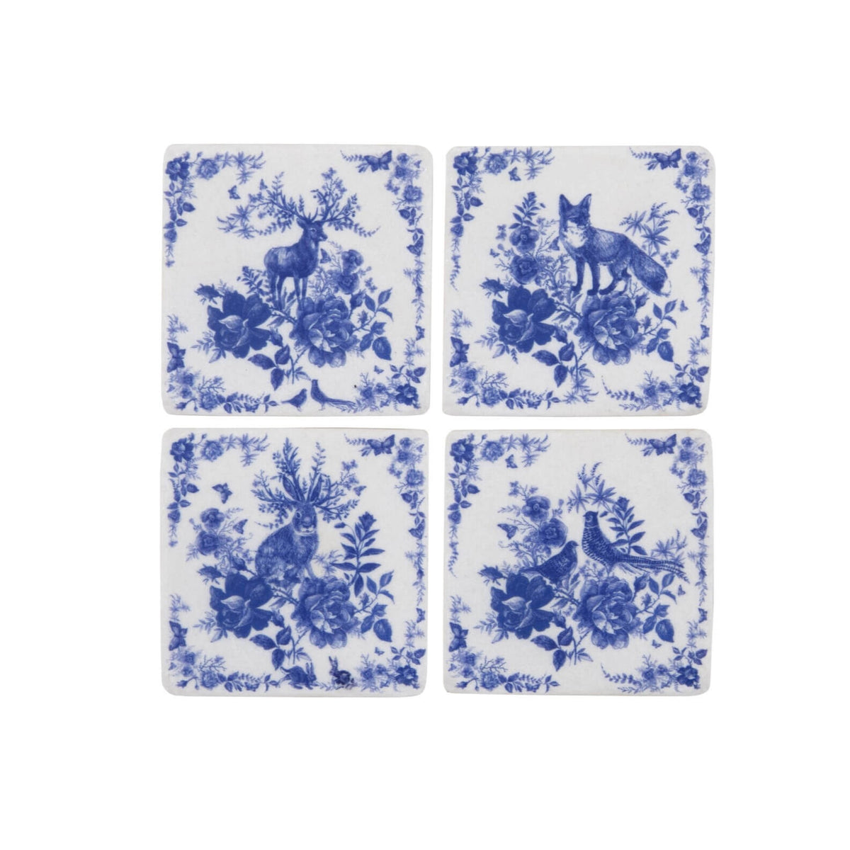 Blue Delft Countryside Animal Coaster Set of 4