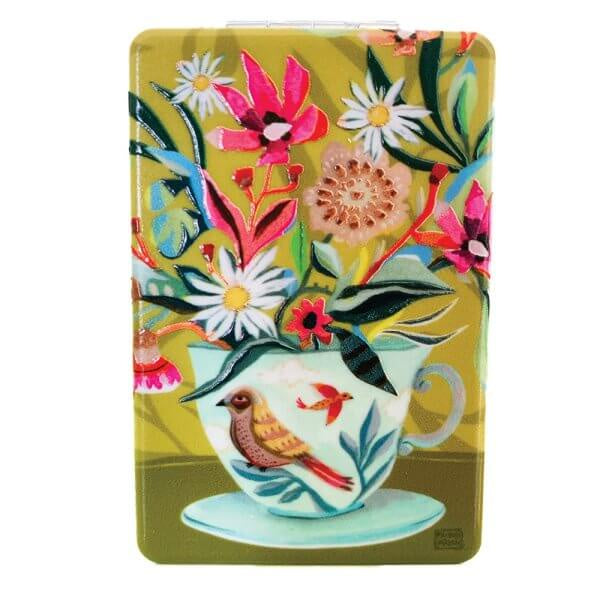 Cup of Tea and Flowers Compact Mirror