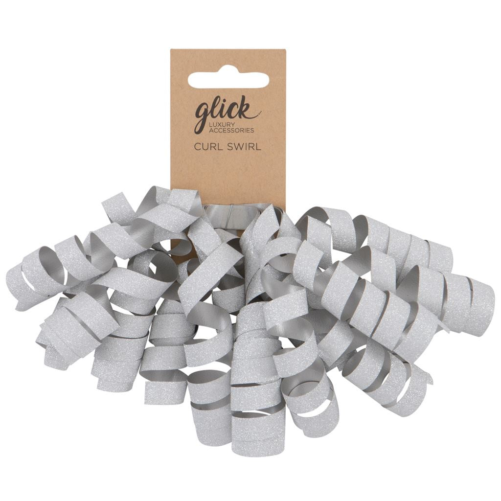Curl Swirl Gift Ribbon | Silver Glitter