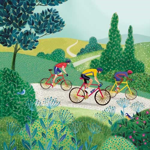 Cyclists Riding Through The Countryside Card. SE816A