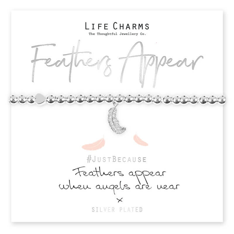 Feathers Appear When Angels Near | Life Charms Bracelet