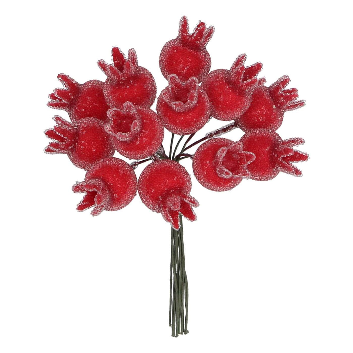 Frosted Red Rosehip Bunch Pick