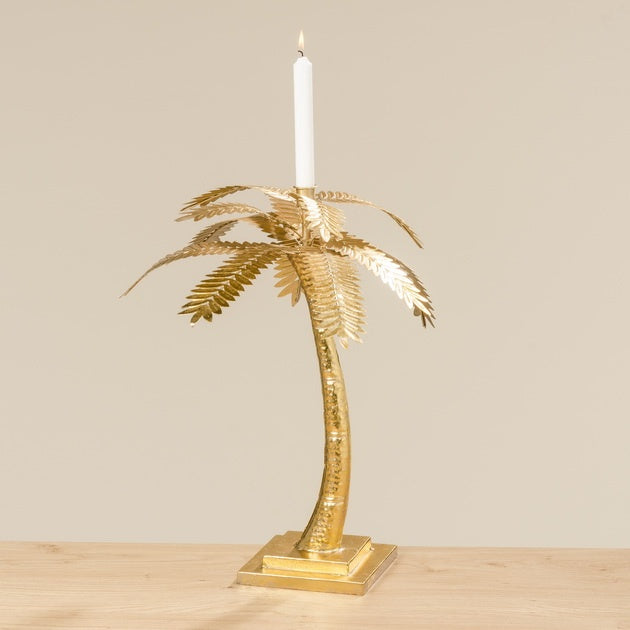 Gold Palm Tree Candle Holder 48cm