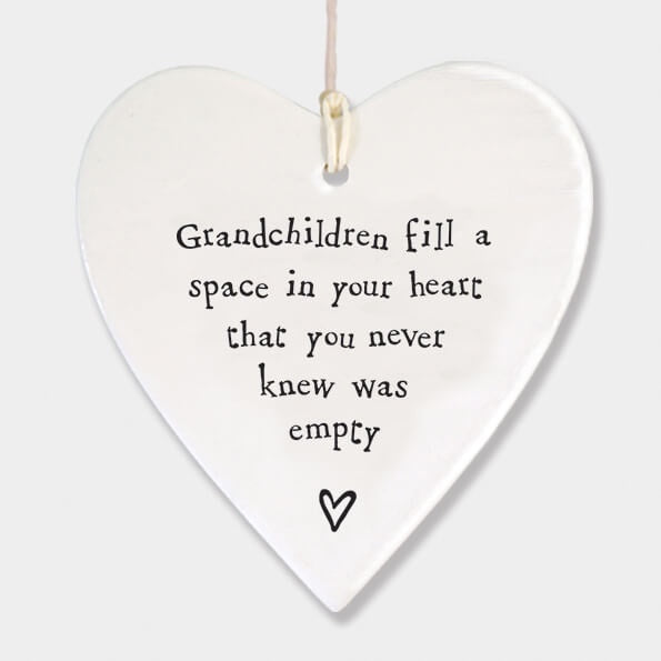 Porcelain Round Heart | Grandchildren Fill Your Heart