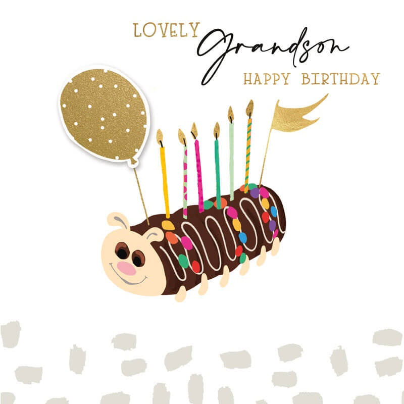 Grandson Birthday Caterpillar Cake Card PCT089