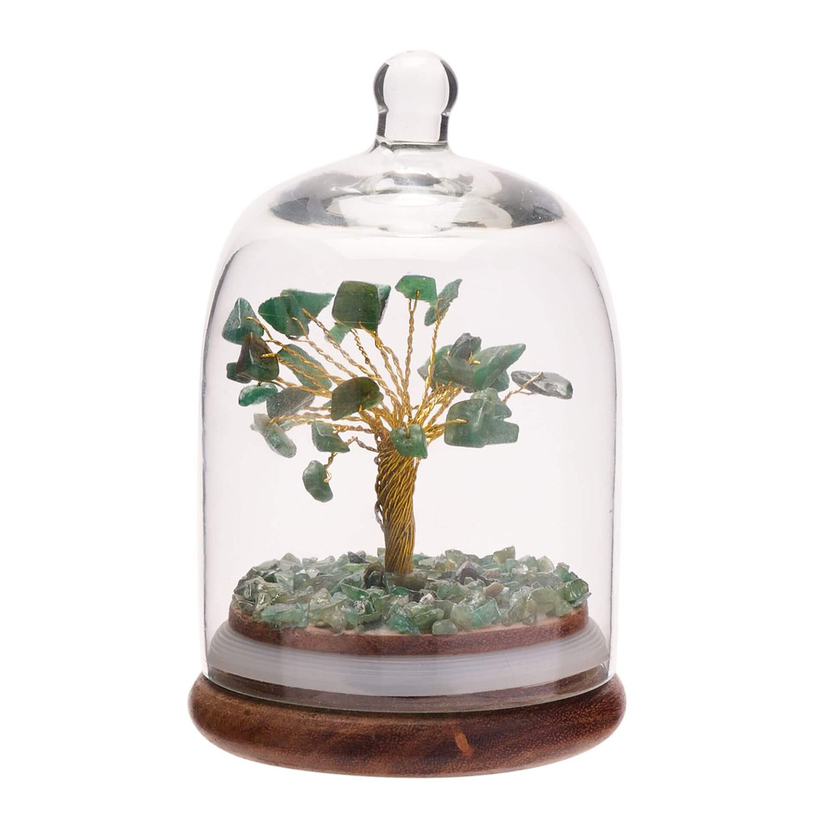 Green Aventurine Gemstone Tree inGlass Dome