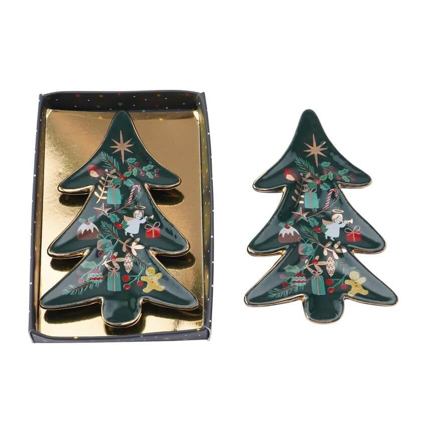 Green Christmas Tree Trinket Dish