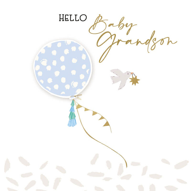 Baby Grandson Card Blue Balloon PCT079