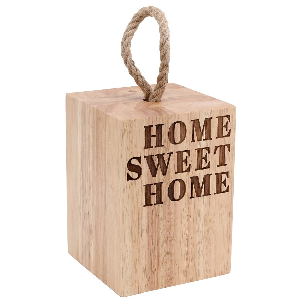 Home Sweet Home Wooden Block Doorstop