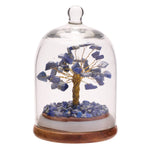 Lapis Gemstone Tree in Glass Dome