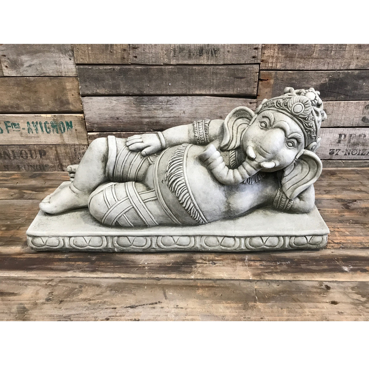 LO Stoneware- Reclining Ganesh Large. L53cm W24kg