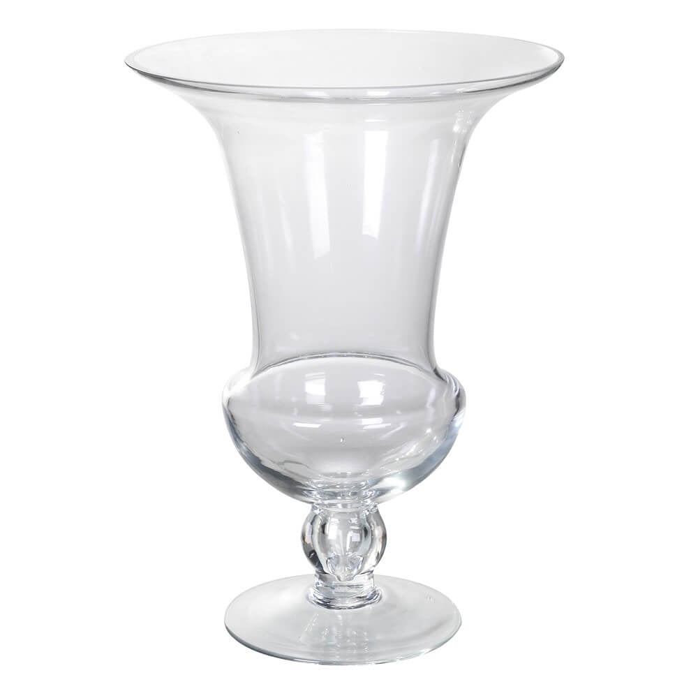 Buy Large Clear Glass Urn Footed Vase Under the Sun Southend shop