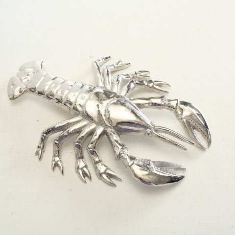 Large Silver Metal Lobster Ornament