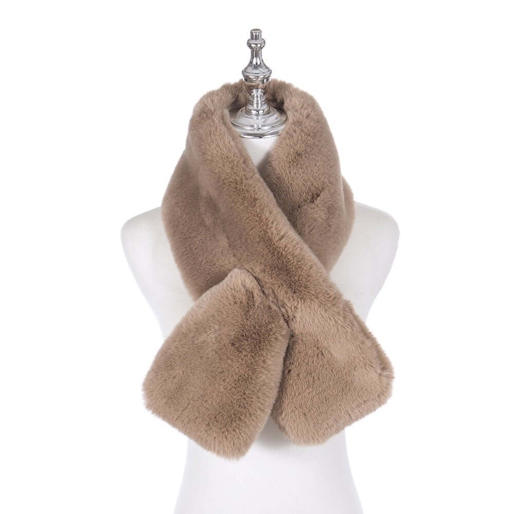 Latte Colour Faux Fur Scarf by Park Lane