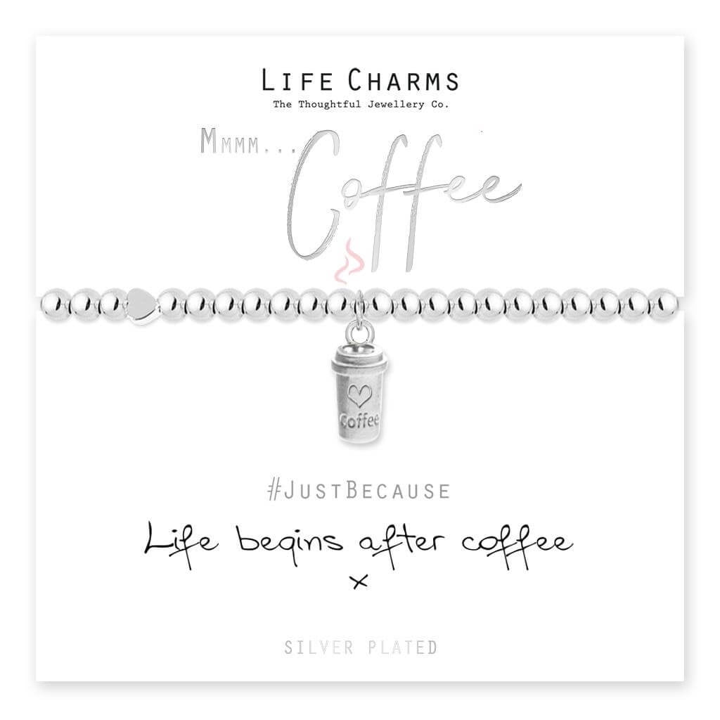 Life Begins After Coffee Life Charms Bracelet