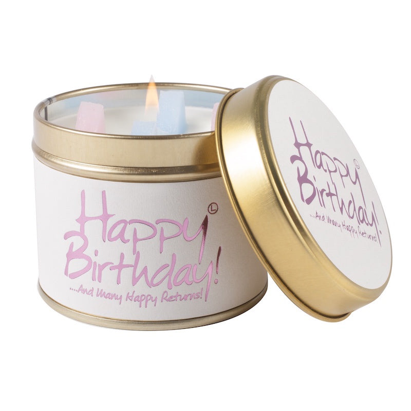 Lily-Flame Candle Tin | Happy Birthday