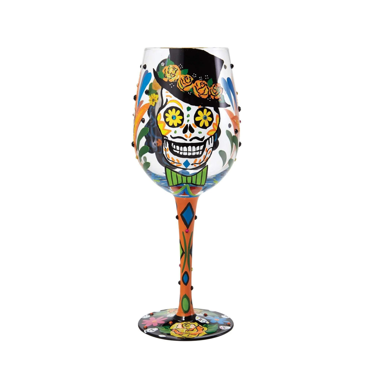 Lolita Sugar Skulls Wine Glass