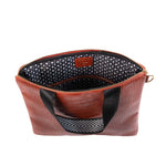 Tan Faux Croc Leather Majoie Crossover Bag