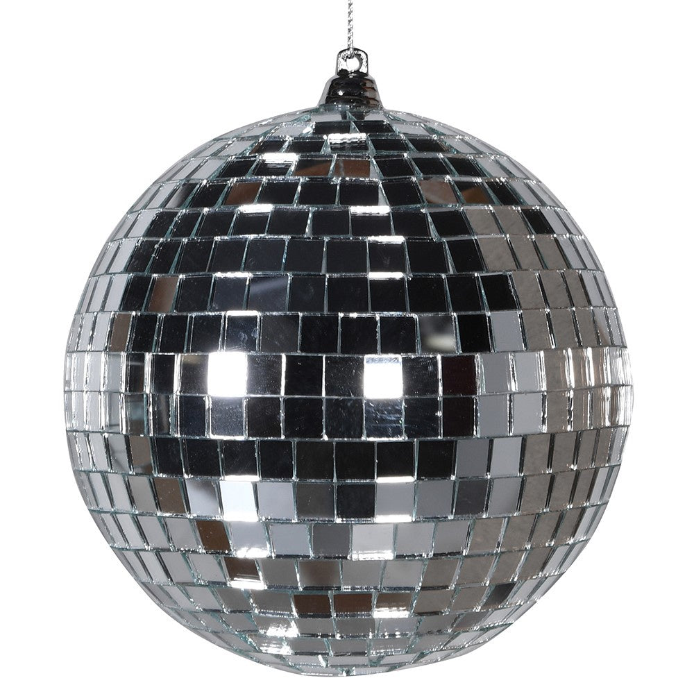 Silver Disco Ball Bauble 10cm