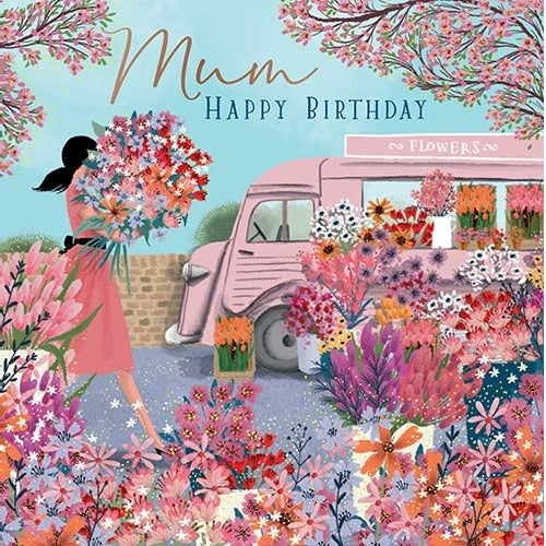 Mum Birthday Card Flower Van. SE814B